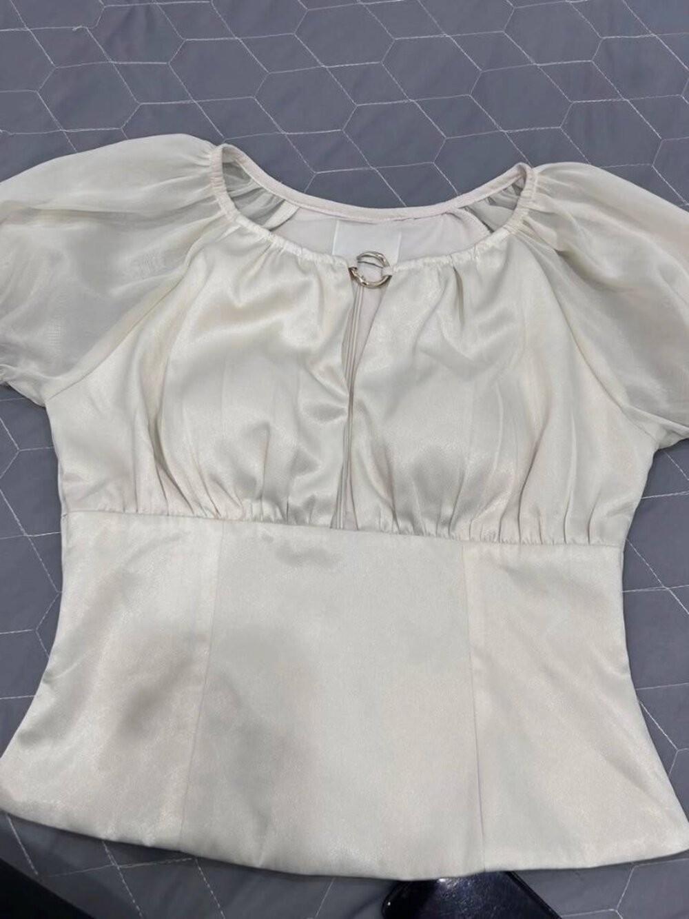 White Puff Sleeve Top